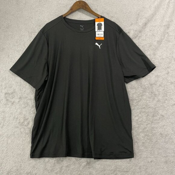 NEW Puma Mens XXL Active Black T-Shirt 100% Polyester Lightweight Comfortable - Picture 2 of 8